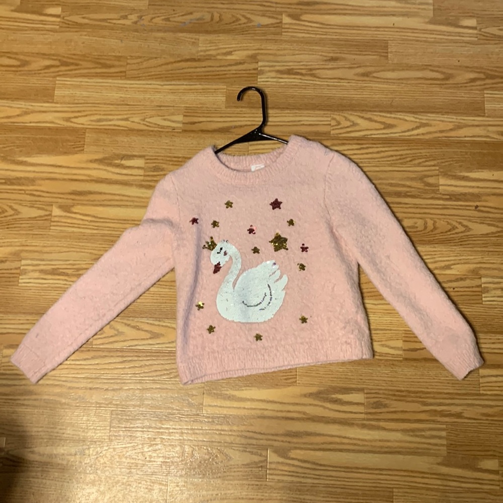 Pink swan sweater